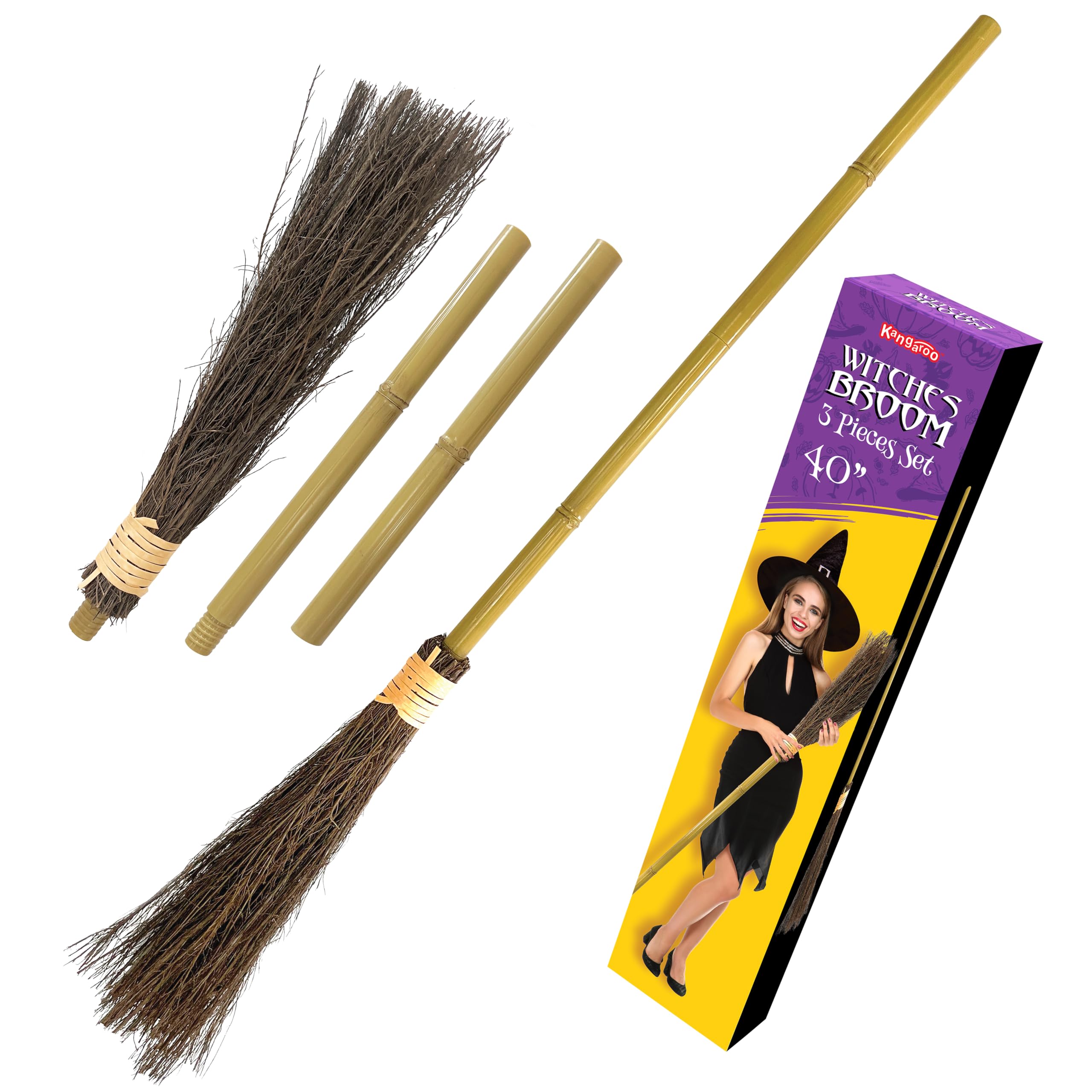 Kids Outdoor Broom - 캥거루 40인치 대나무 마법 빗자루 소품