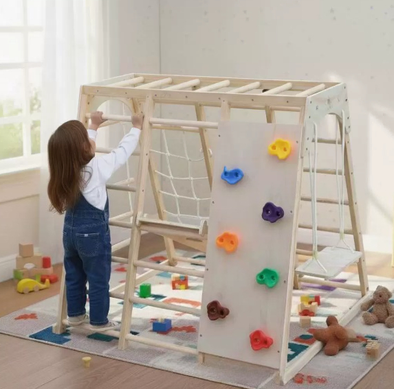 목재 등반 프레임과 그네 미끄럼틀 조합 세트 실내 놀이 - Kids Outdoor Climbing Frame 리뷰 및 가격