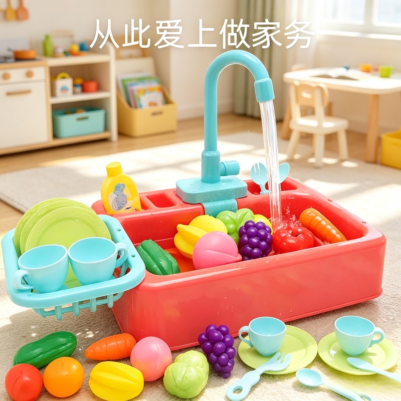 주방 장난감 플라스틱 식기 세척 싱크대 세트, 어린이  - Kids Outdoor Kitchen Accessories 리뷰 및 가격