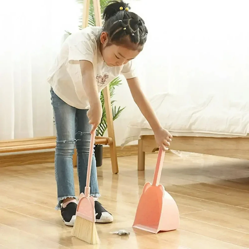 미니 어린이 빗자루와 쓰레받이 세트, 만화 고양이 디자 - Kids Outdoor Broom 리뷰 및 가격